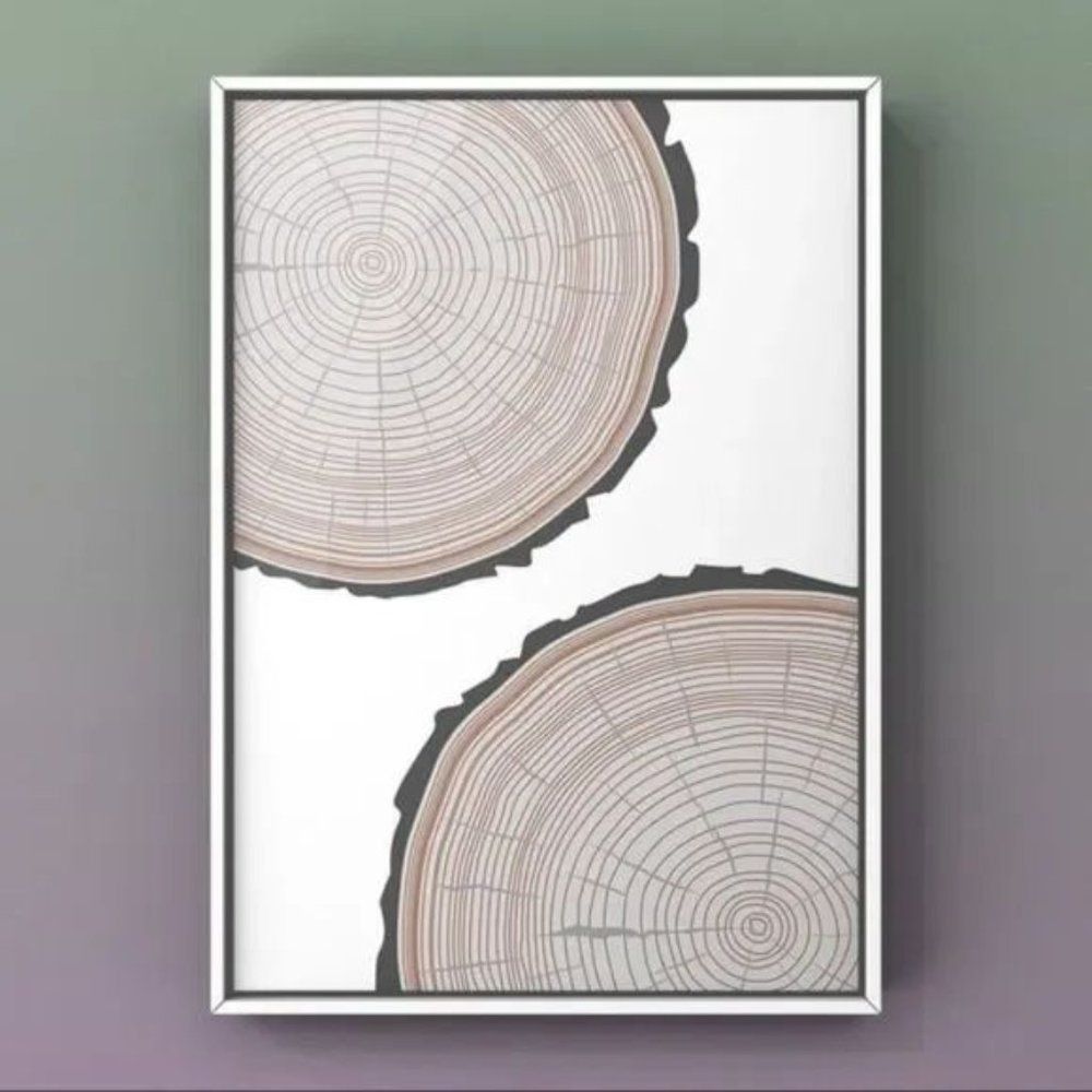 Tree trunk slice graphic design modern art print